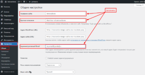 Поля в настройках WordPress для заполнения